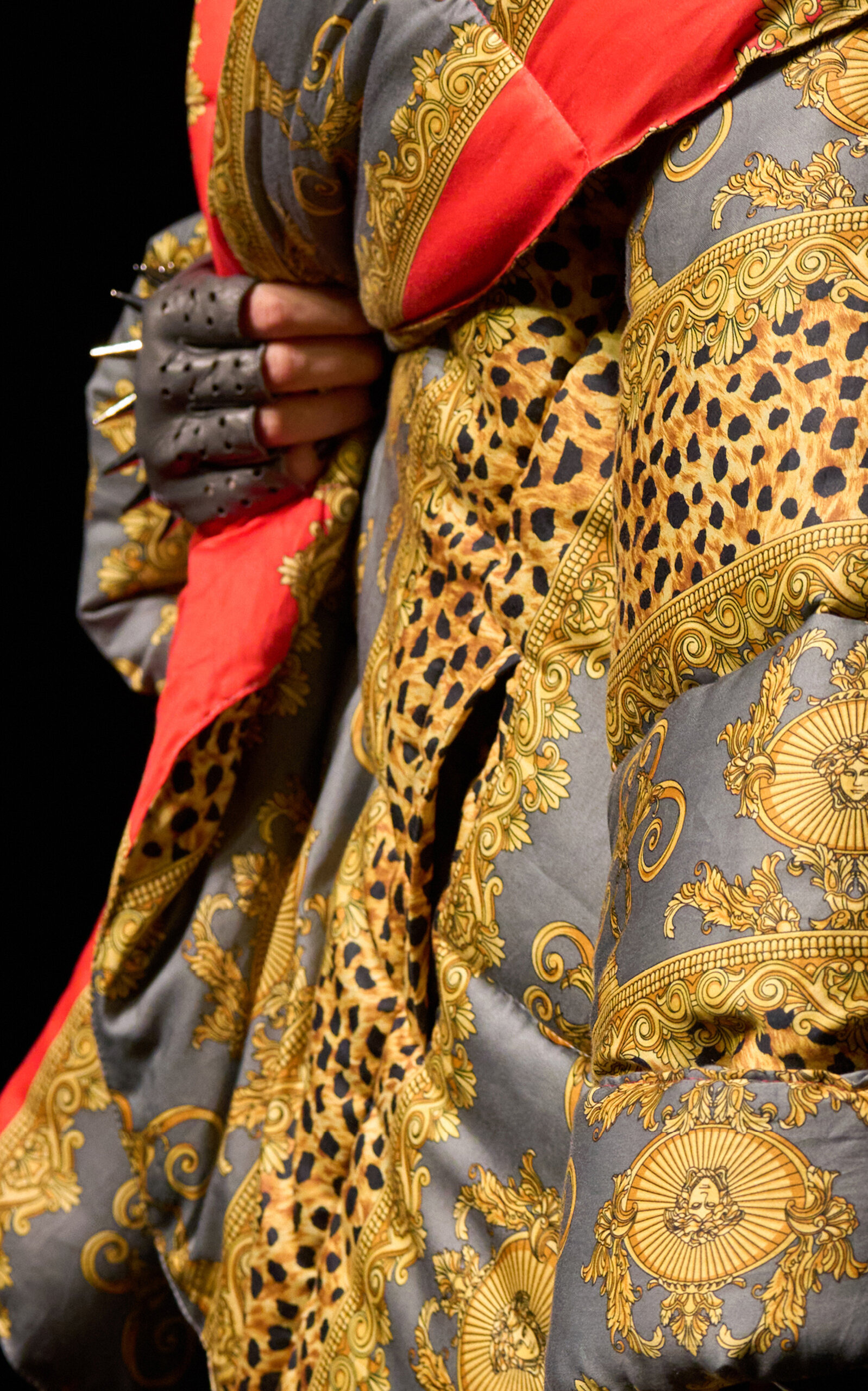 Printed Satin-Cotton Down Coat multi - 4