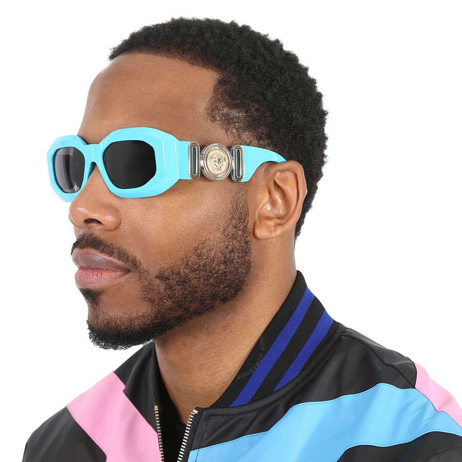 Versace Dark Grey Irregular Men's Sunglasses VE4425U 543987 53 - 2