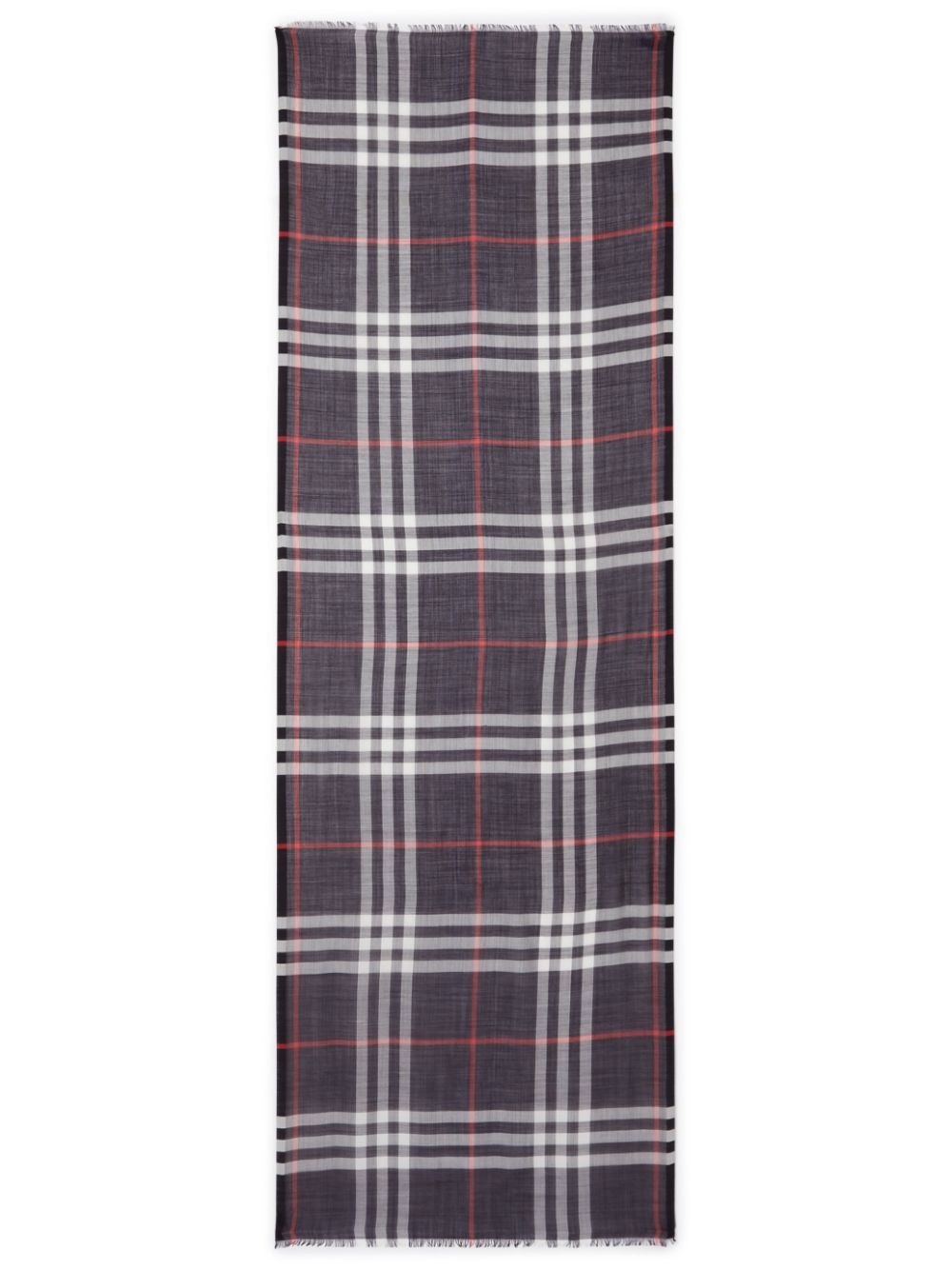 Lightweight Check Wool Silk Scarf - 2