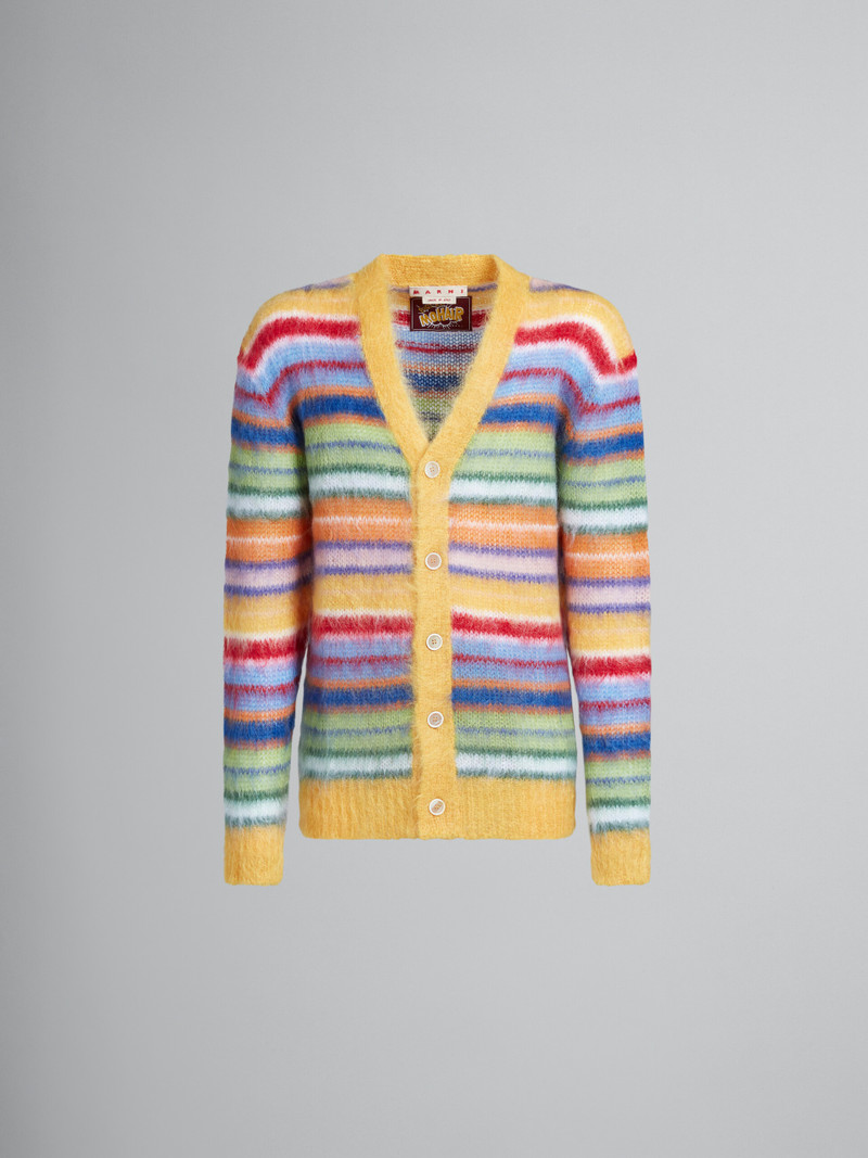MULTICOLOURED STRIPED MOHAIR CARDIGAN 1