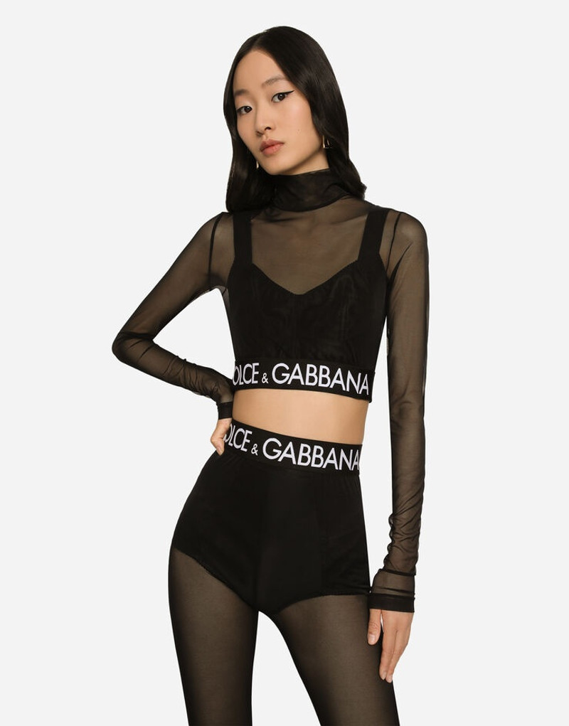 Tulle turtle-neck top 4