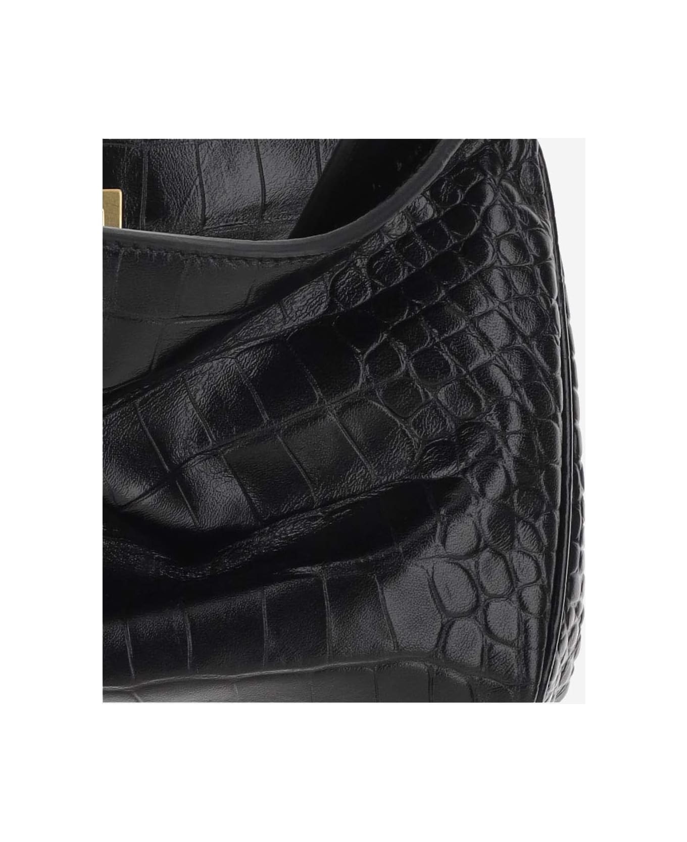 Black Leather Mini Rodeo Handbag - 5