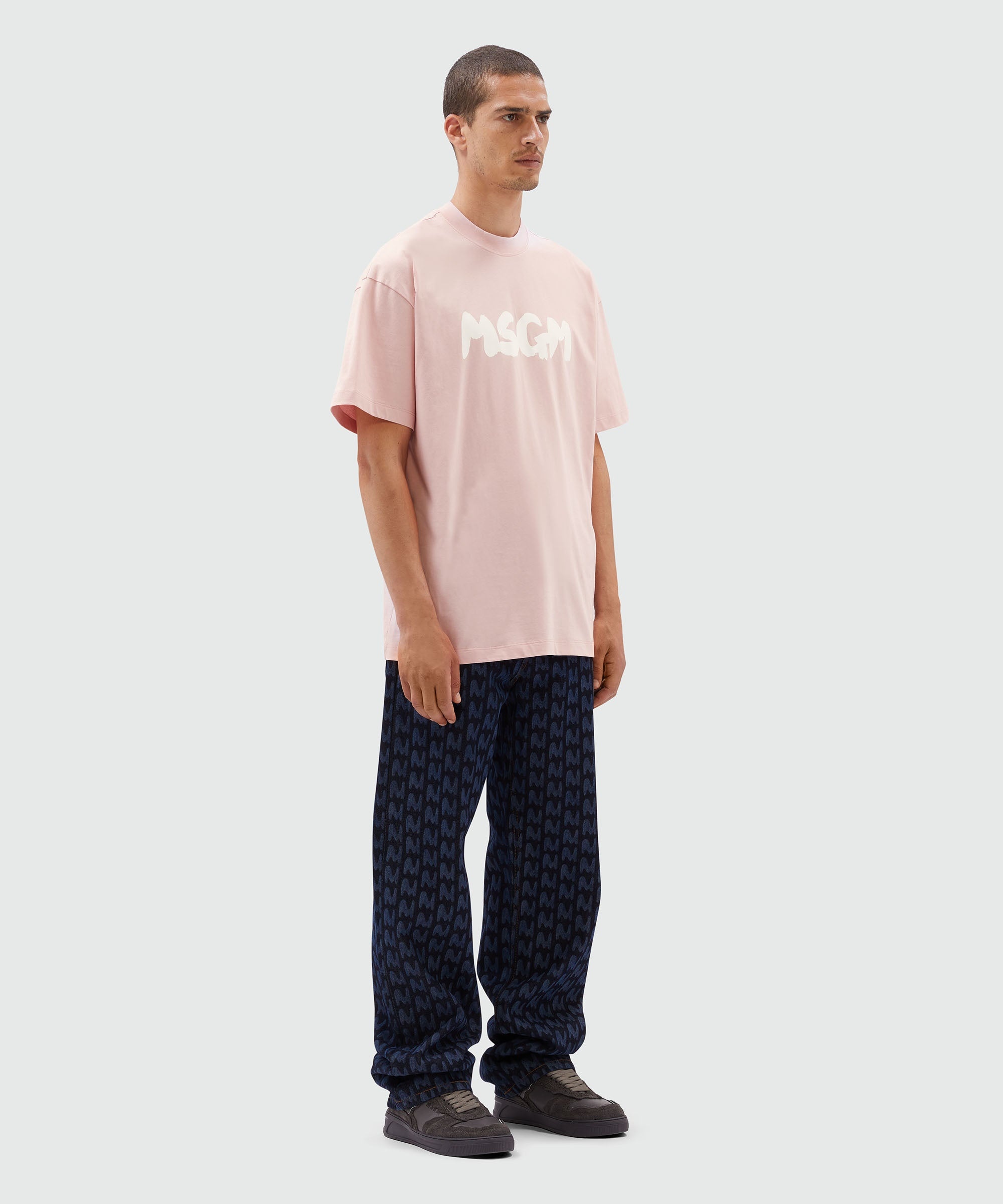 Jersey T-shirt with brushstroke logo - 4