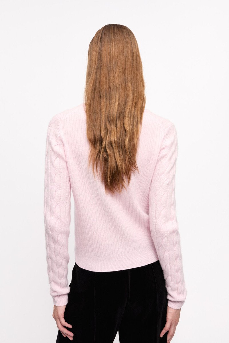 PINK CASHMERE MIX TIE STRING CARDIGAN 3