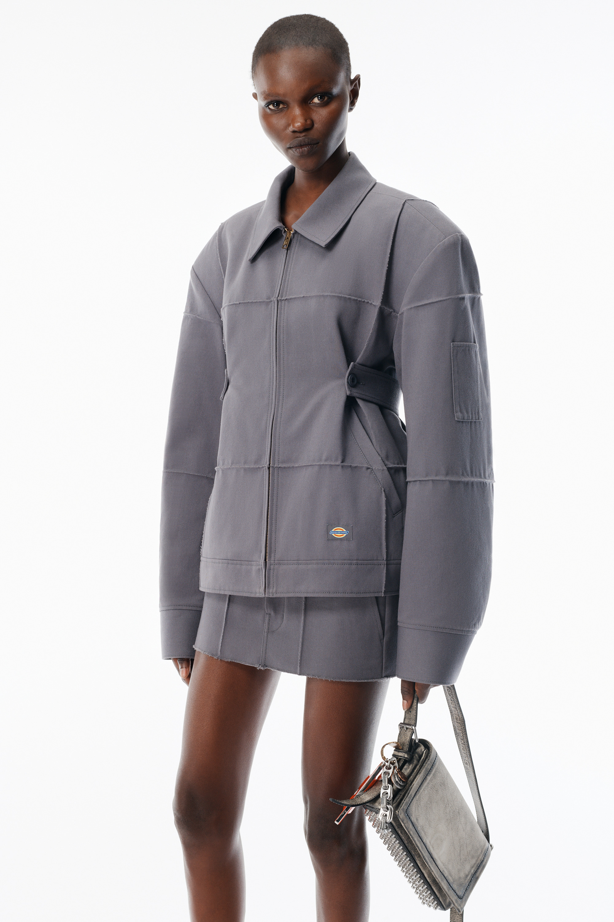 Grey cotton-blend drill jacket - 3