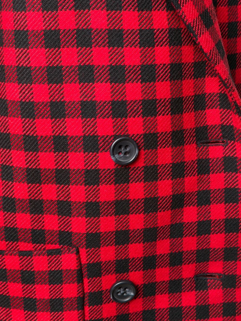 gingham-check double-breasted coat - 5