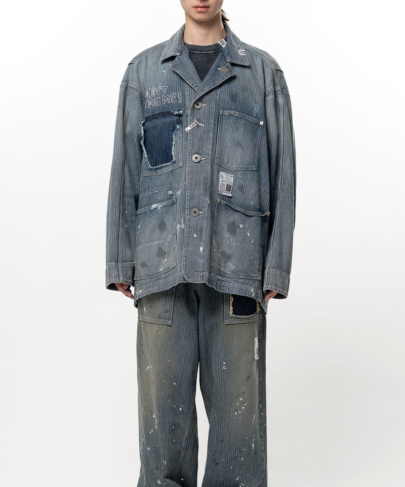 Maison MIHARAYASUHIRO Stripe Denim Chore Jacket outlook