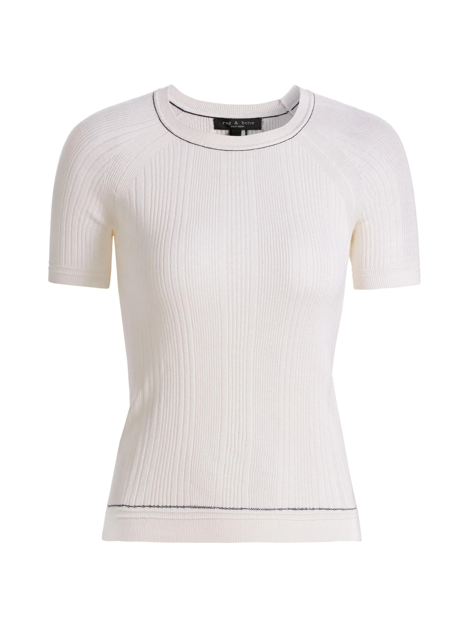 Women's Teresa Rib-Knit Short-Sleeve Sweater - Ivory - 1