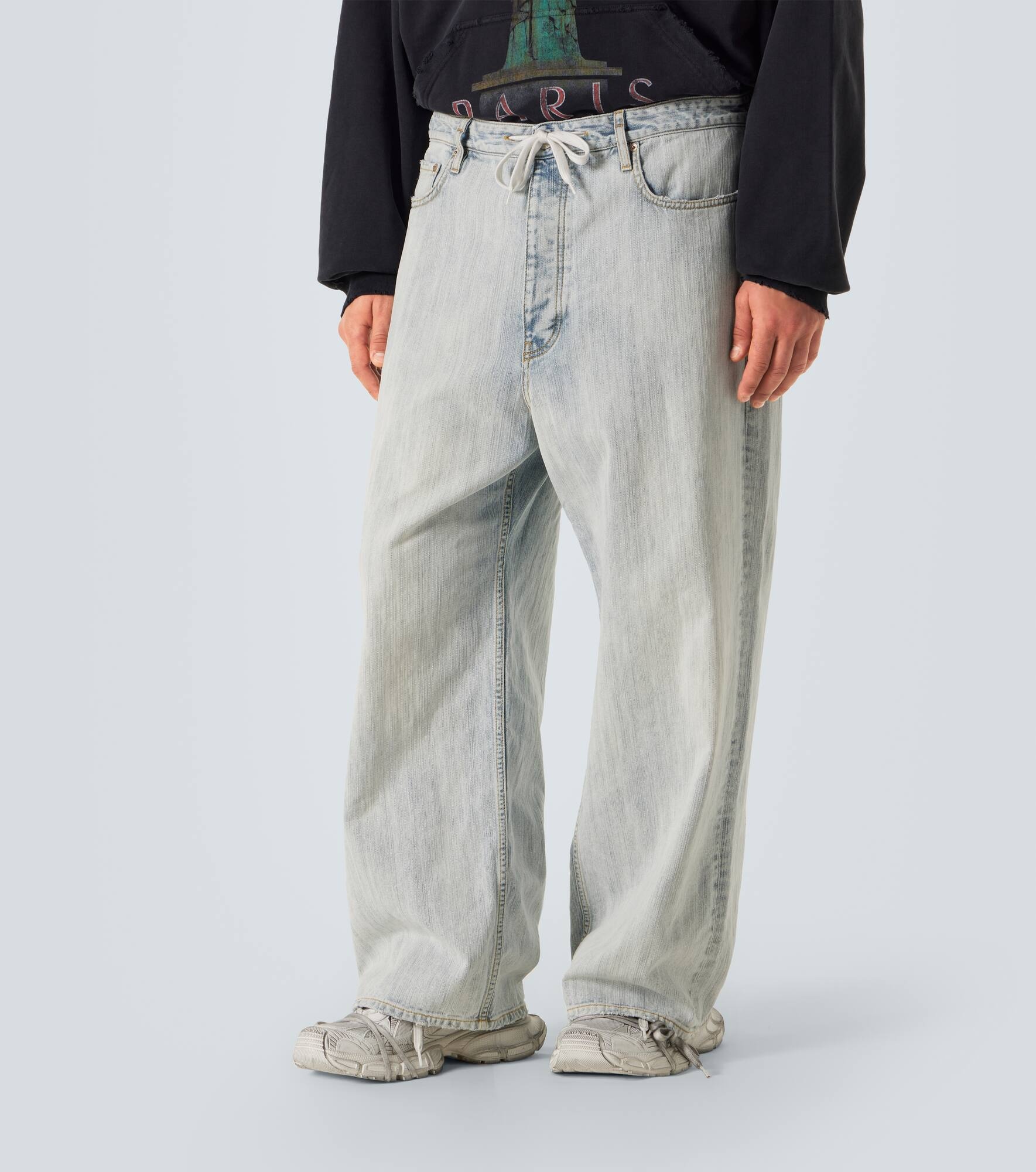 Mid-rise cotton twill wide-leg pants - 3