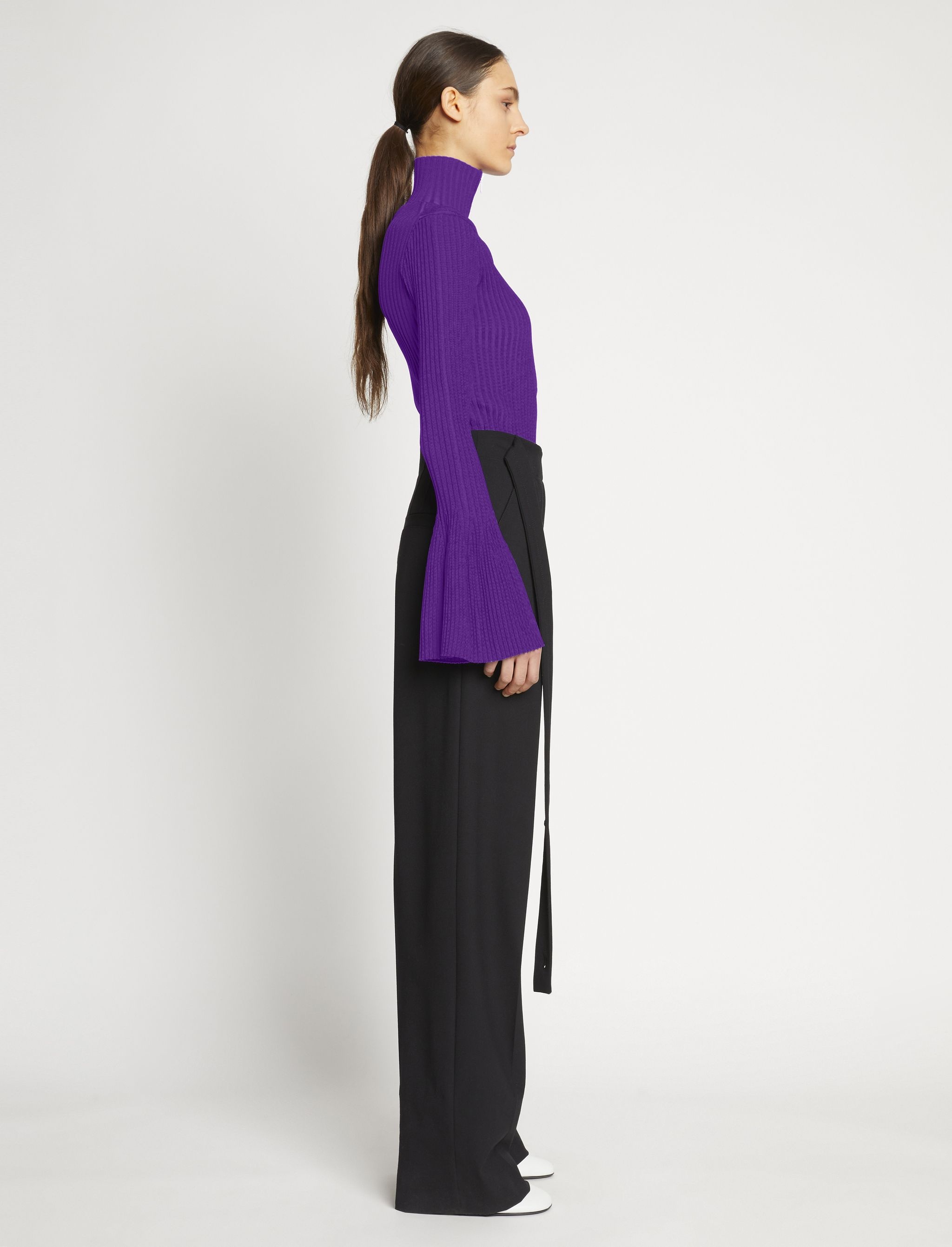 Viscose Rib Zip Sweater - 4