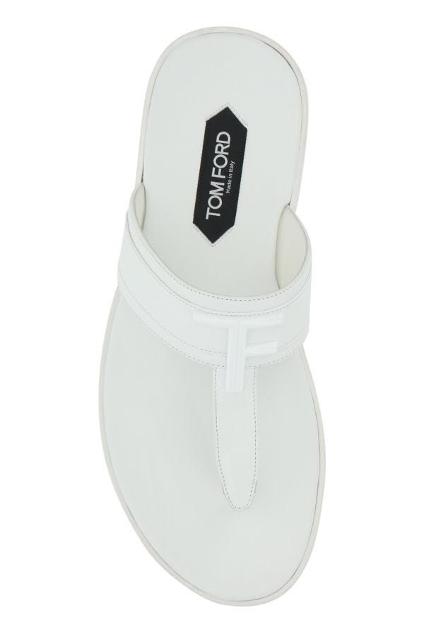 サンダル TOM FORD White Leather Thong Slippers TOM FORD White leather thong slippers | gebnegozionline