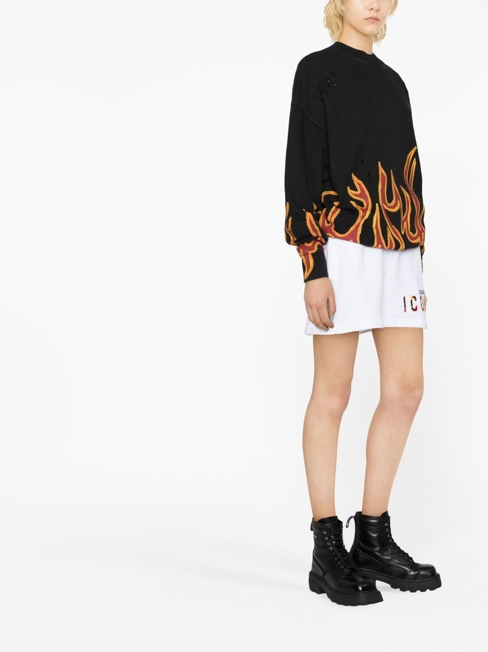 Icon logo-print track shorts - 4