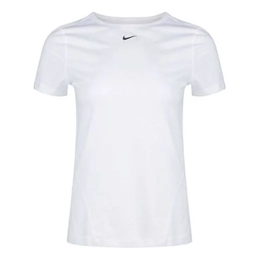 (WMNS) Nike PRO MESH Training Tops Training Gym Short Sleeve White AO9952-100 - 1