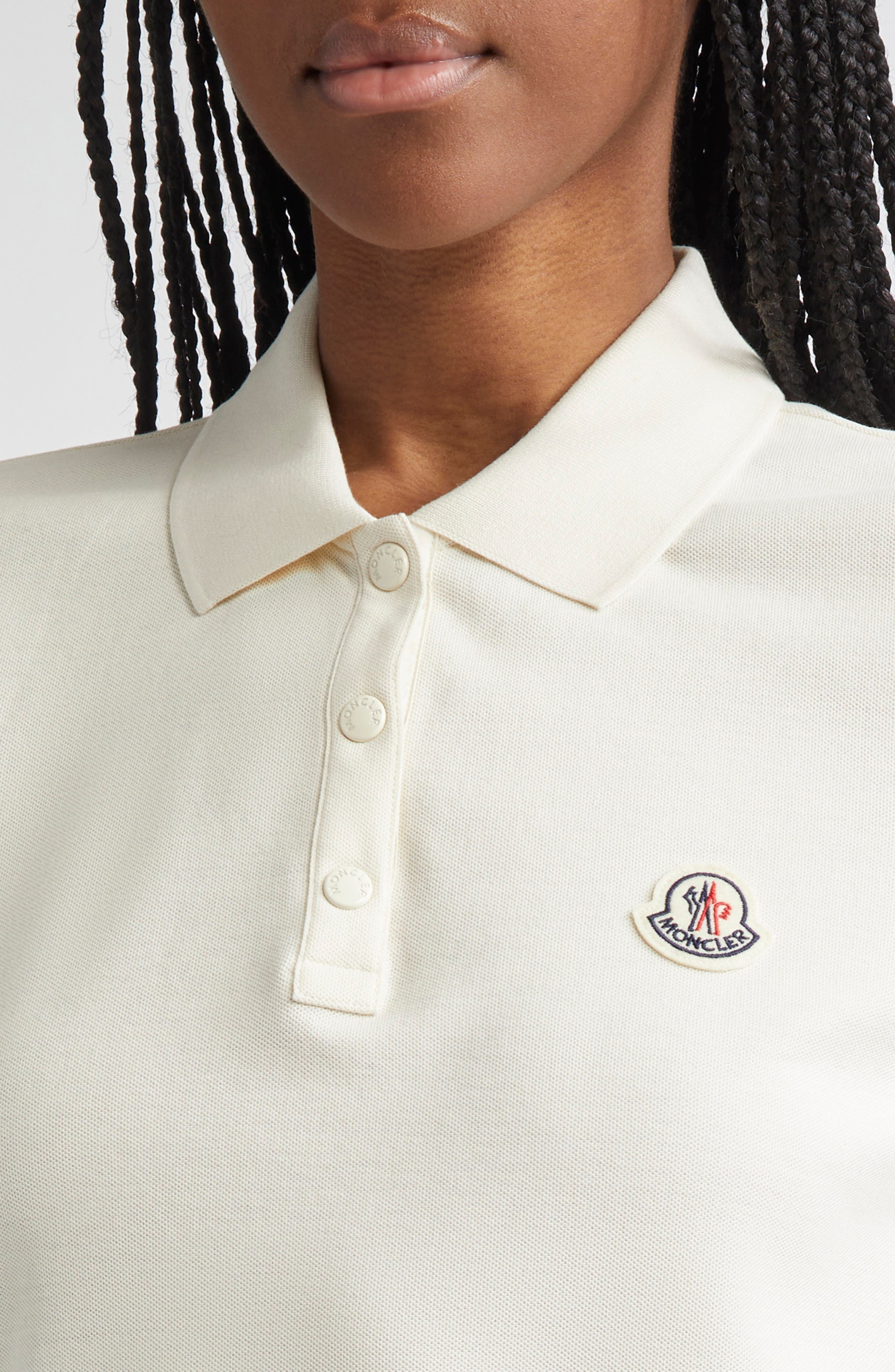 Moncler Cotton Piqué Polo in Silk White at Nordstrom - 4