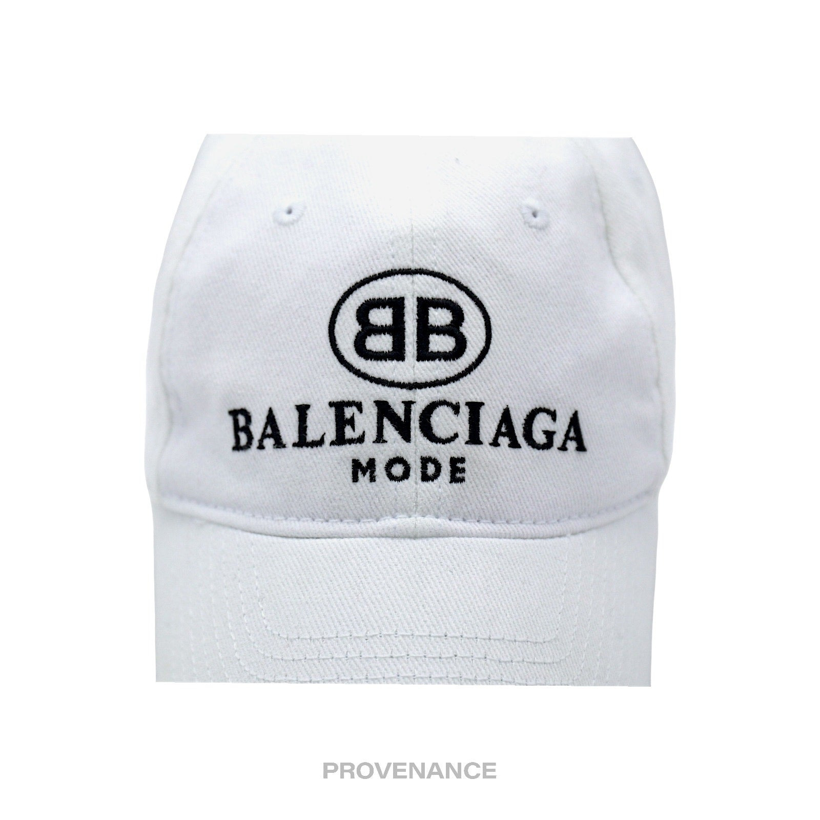 Balenciaga BB Logo Mode Embroidered Cap Hat - White - 6