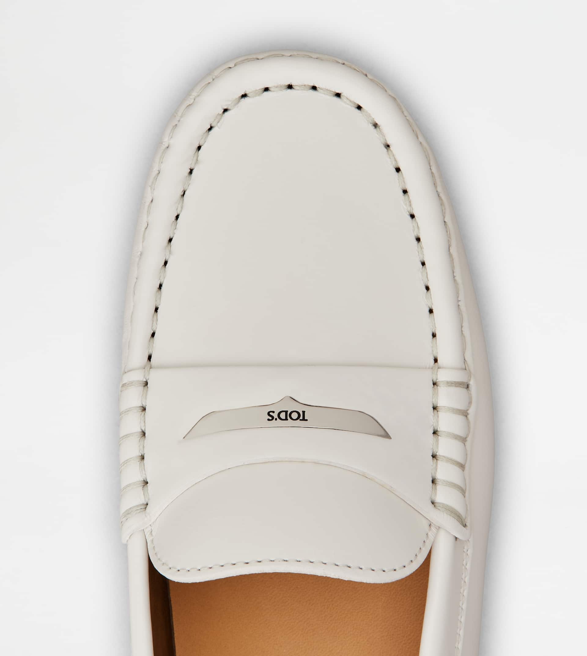 GOMMINO DRIVING SHOES IN LEATHER - WHITE - 4