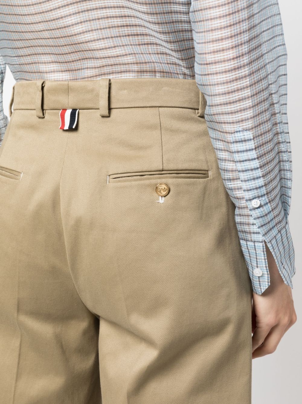 pleated cropped cotton trousers - 5