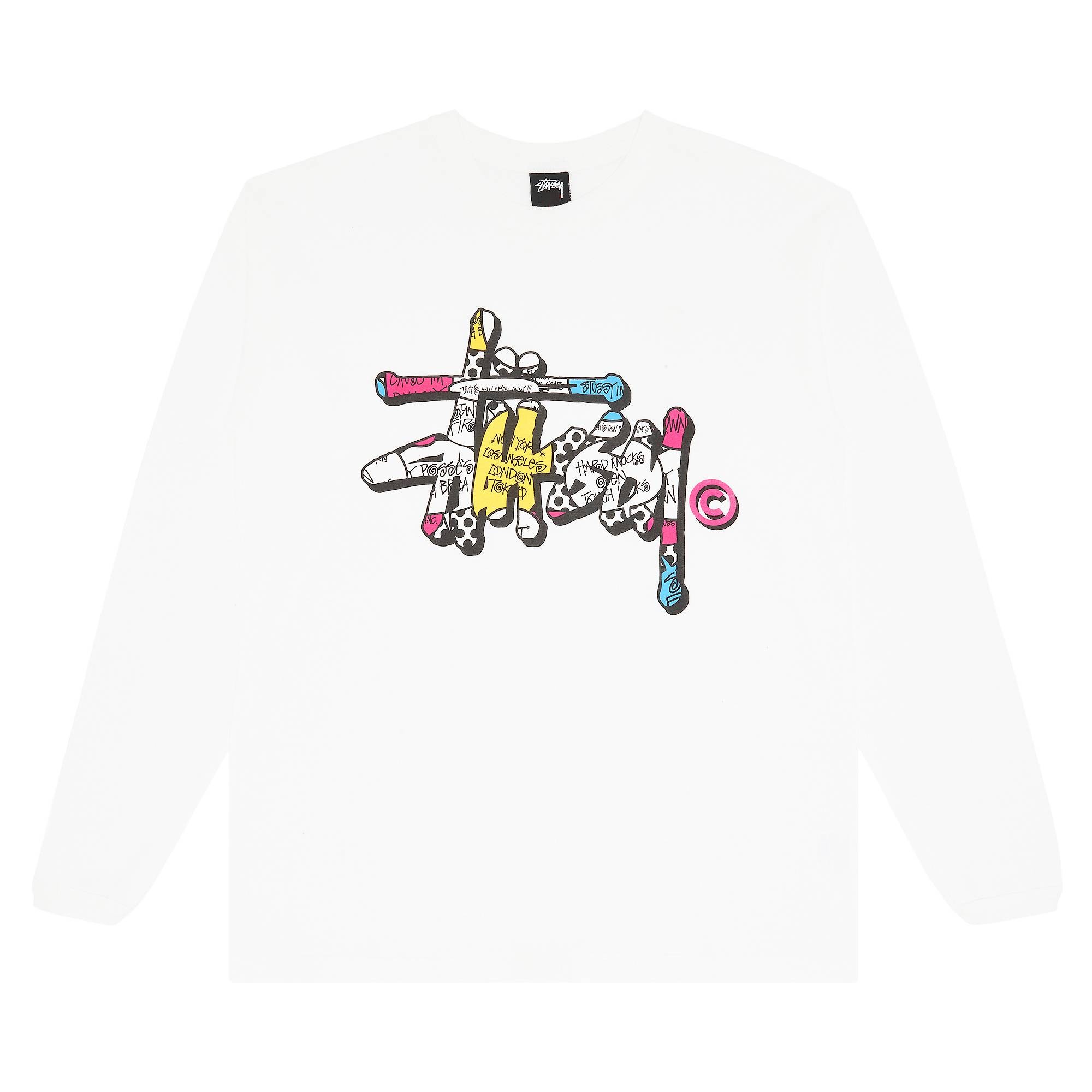 Stussy Gear Script Tee Long-Sleeve 'White' - 1