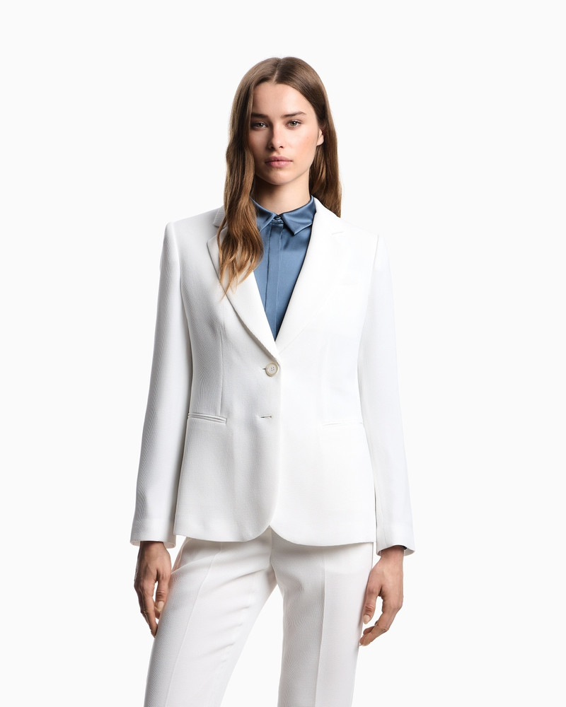 EMPORIO ARMANI ASV SINGLE-BREASTED BLAZER IN WAFFLE WEAVE TECHNICAL FABRIC outlook
