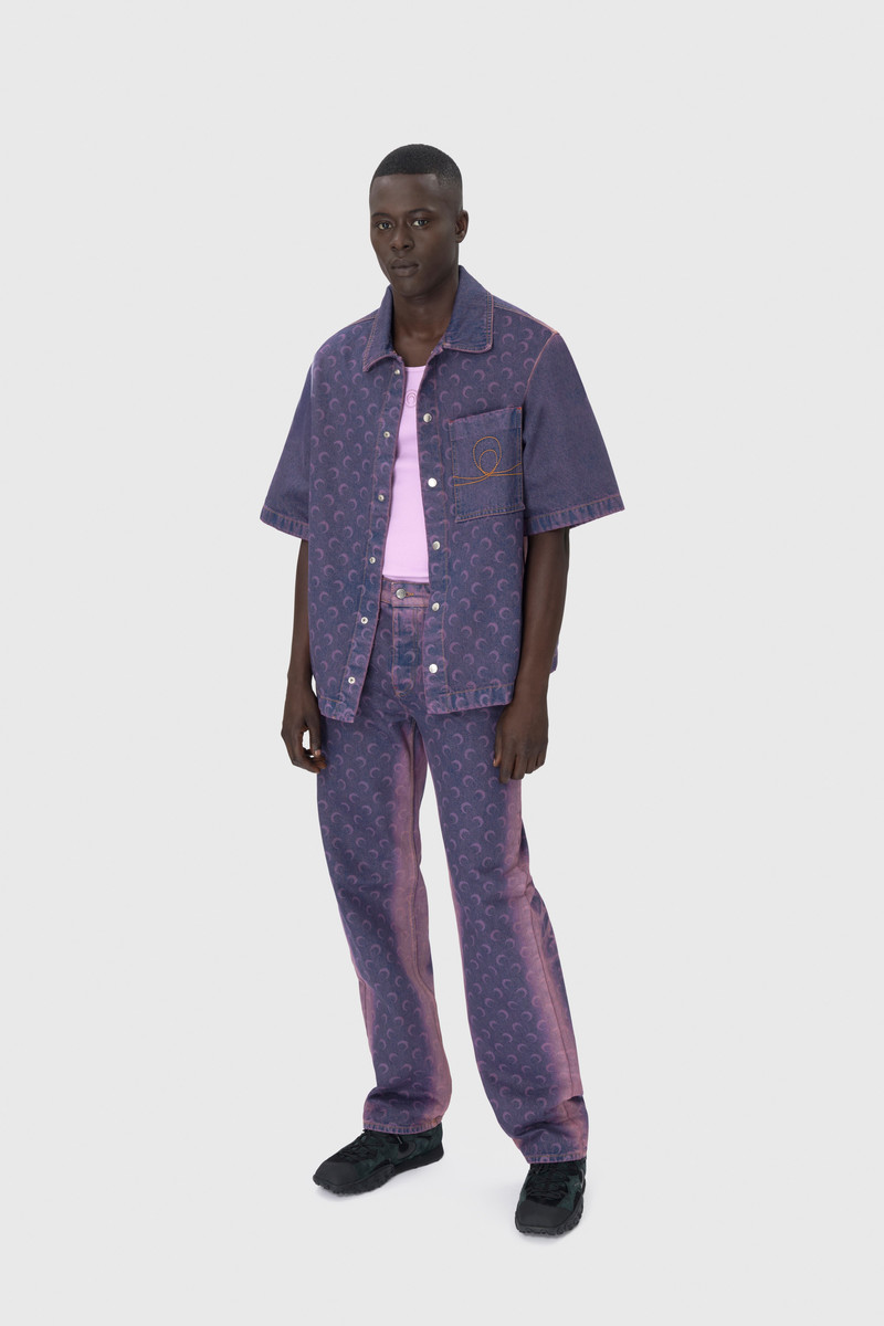 Marine Serre Moon Laser Denim Workwear Shirt outlook