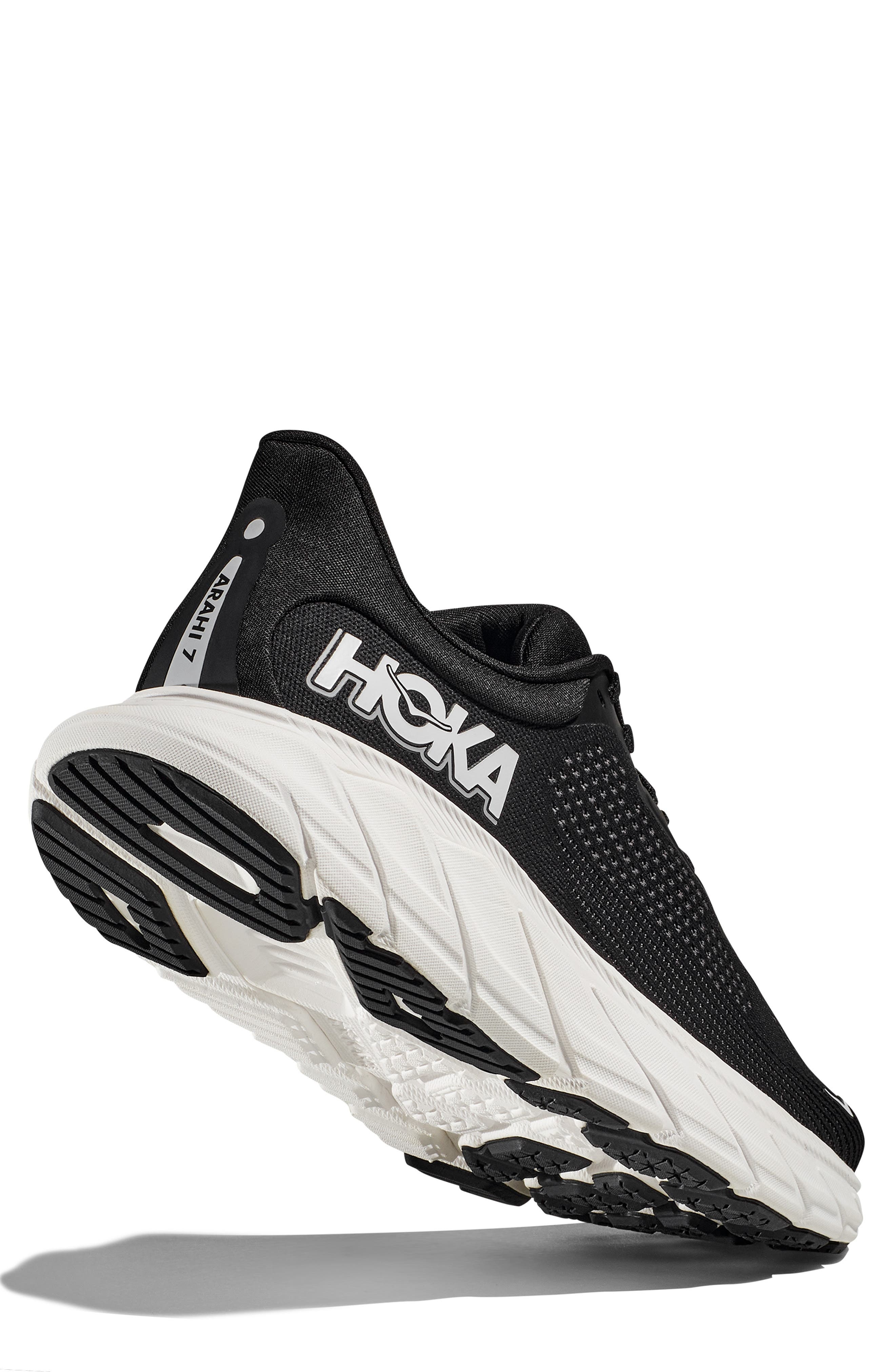 HOKA Arahi 7 Running Shoe in Black /White at Nordstrom - 6