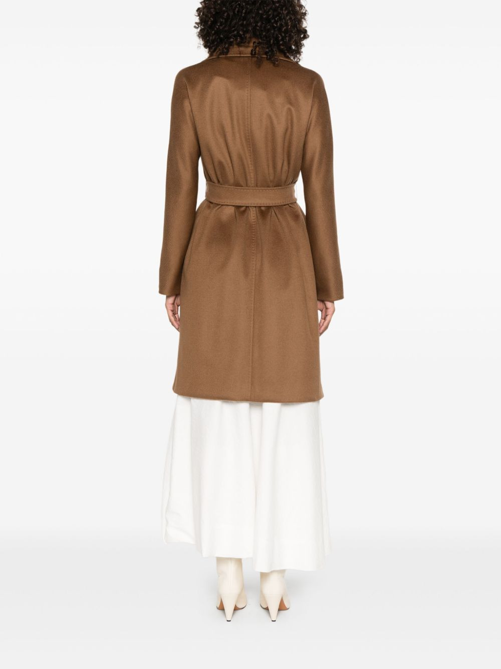 belted wool single-breasted coat - 4