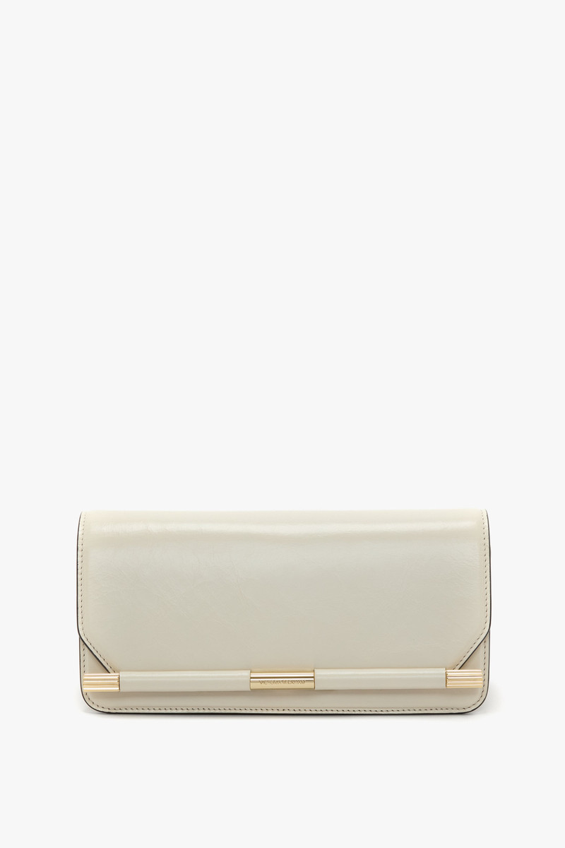 202 Clutch Bag In Ivory Distressed Leather 1