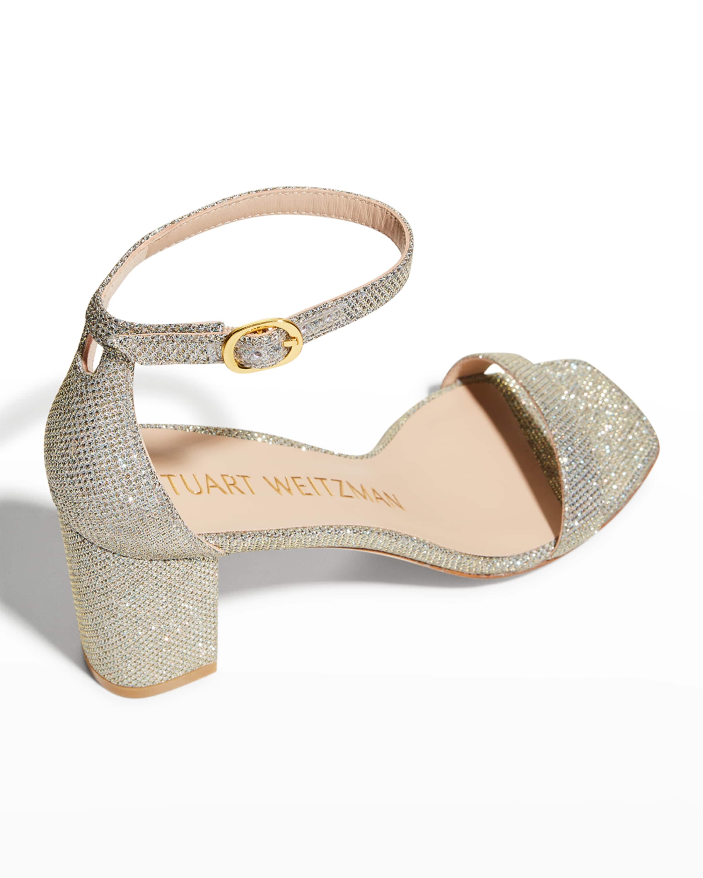 Nudistcurve Glitter Block-Heel Sandals - 3