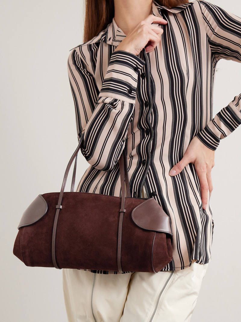 NEOUS Berenices East To West Suede And Leather Shoulder Bag outlook