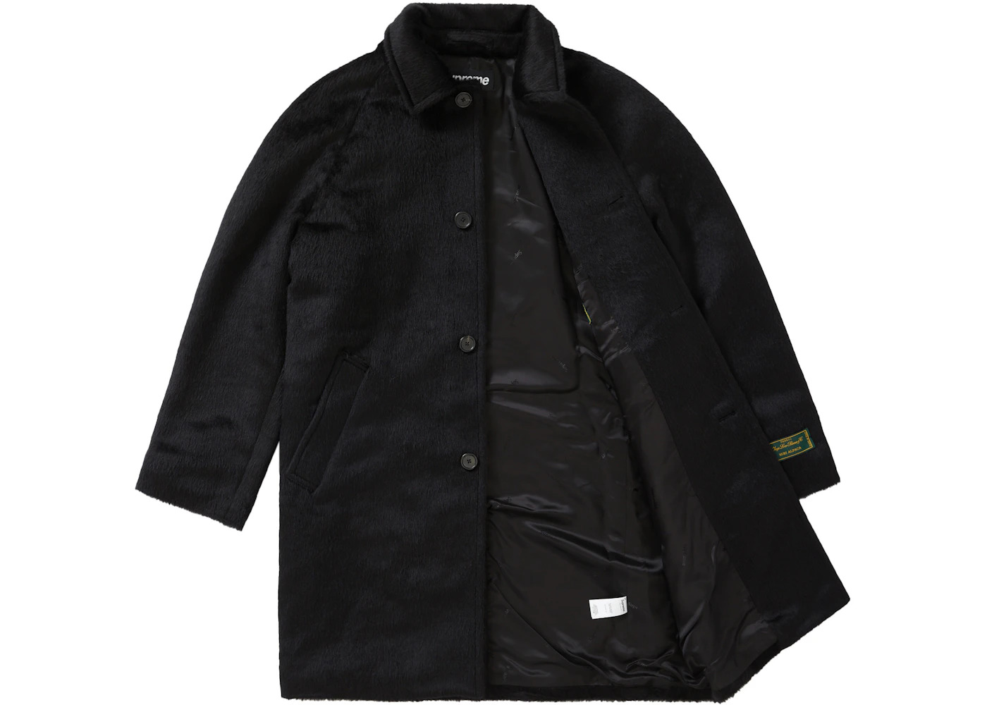 Supreme Alpaca Overcoat Black - 2