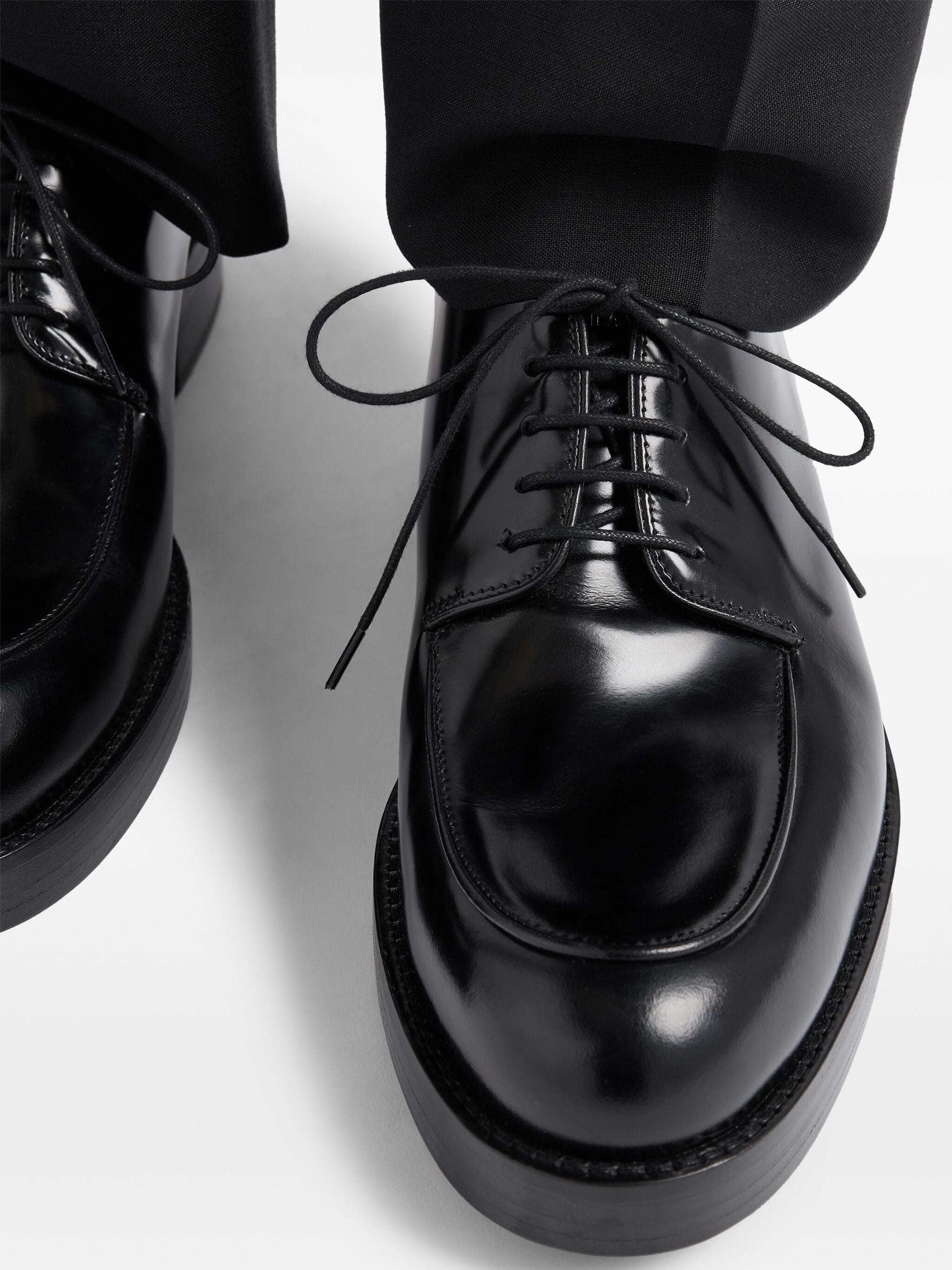 Brushed Leather Derby Shoes - 2