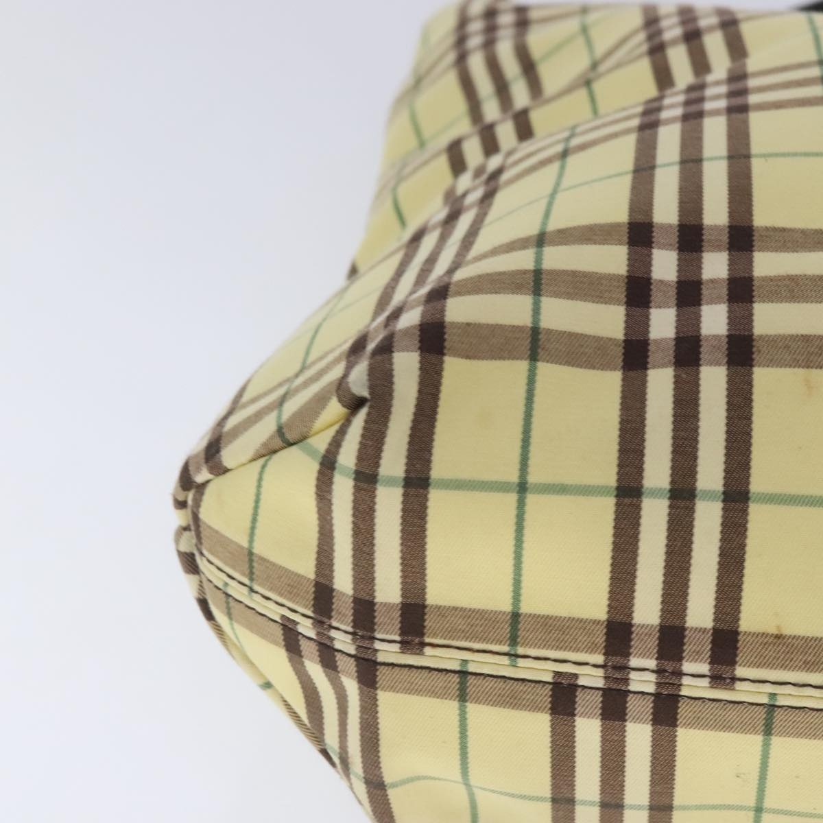 Burberry Nova Check Hand Bag Canvas Yellow Silver - 10
