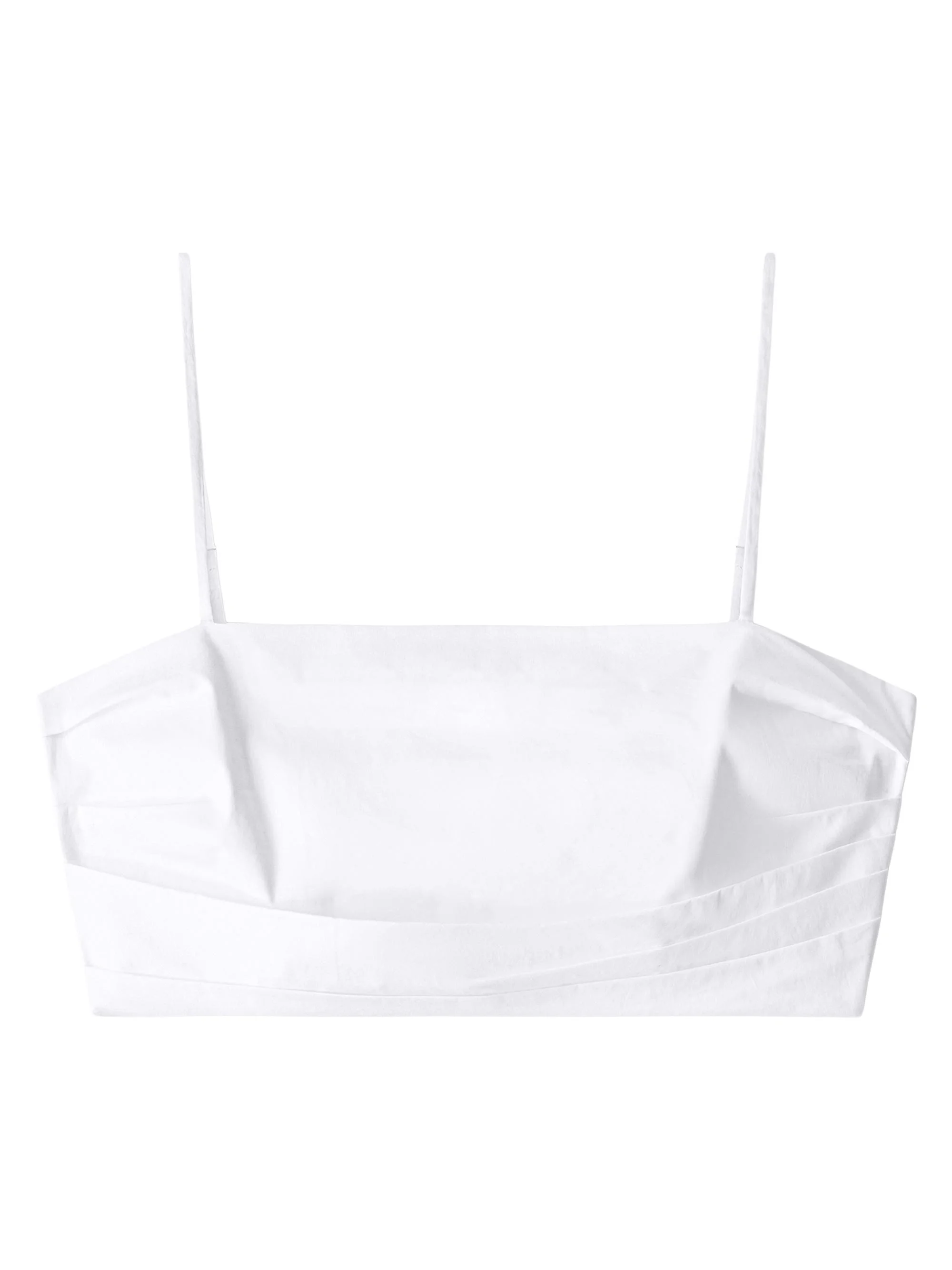 Women's Lorenzo Pleated Stretch-Cotton Crop Top - White - 1