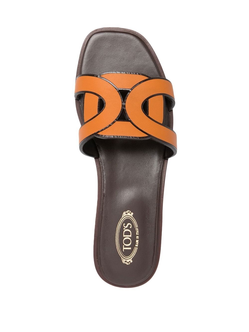 leather logo strap sandals - 4