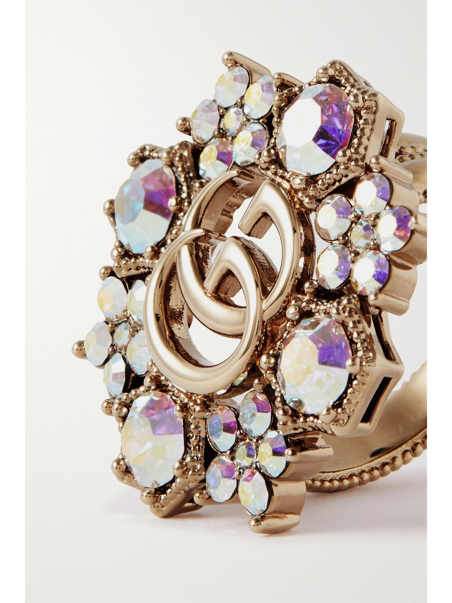 GG Marmont gold-tone crystal ring Gold - 4