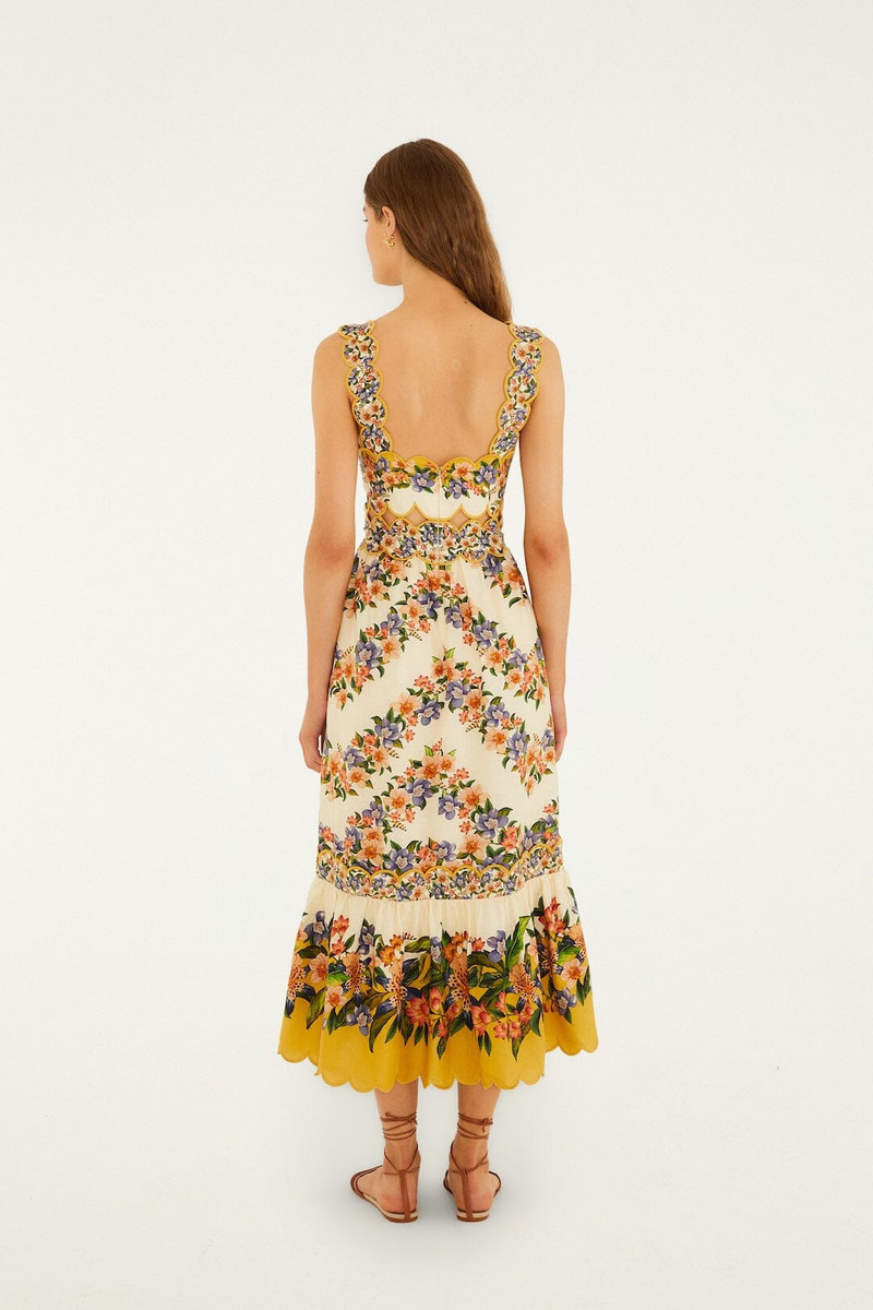 Sand Hilo Stripes Lenzing Ecovero Euroflax Midi Dress 3