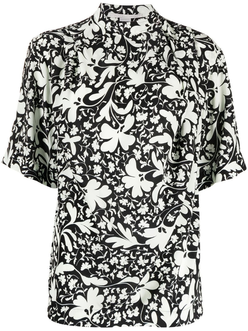 floral-print silk blouse 1