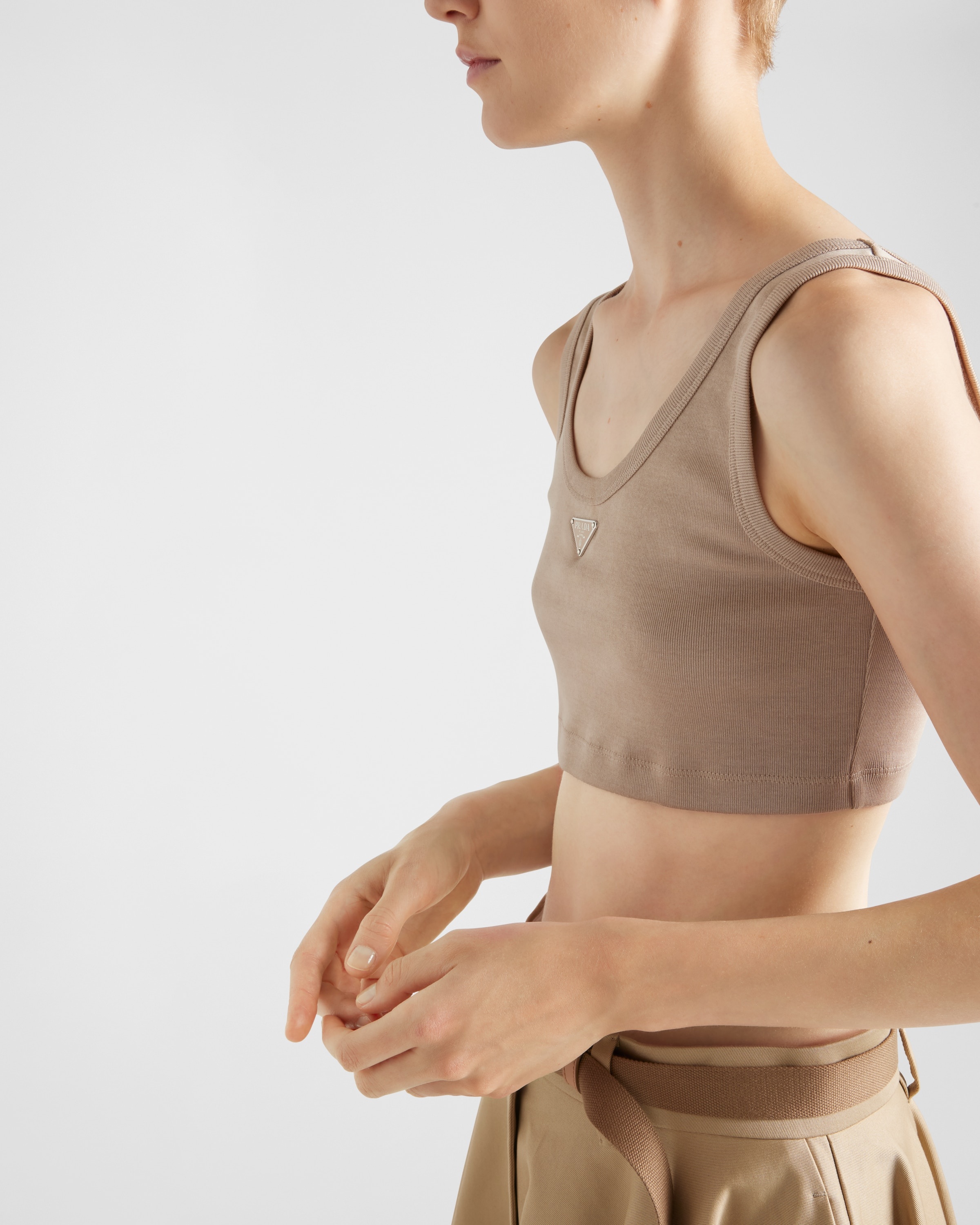 Ribbed knit crop top - 4