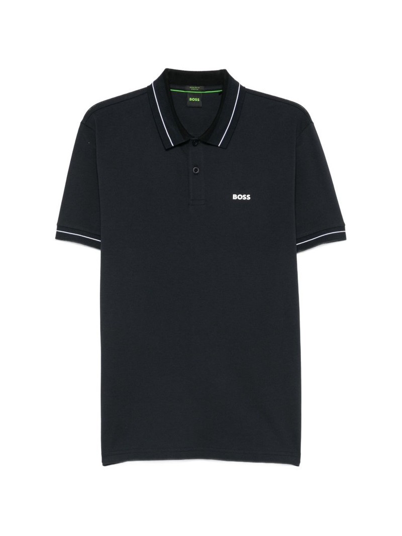 logo-print tipped polo shirt 1