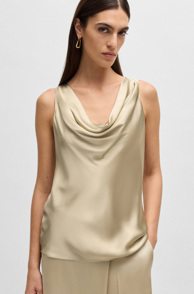 SATIN RELAXED-FIT BLOUSE WITH COWL NECKLINE 6