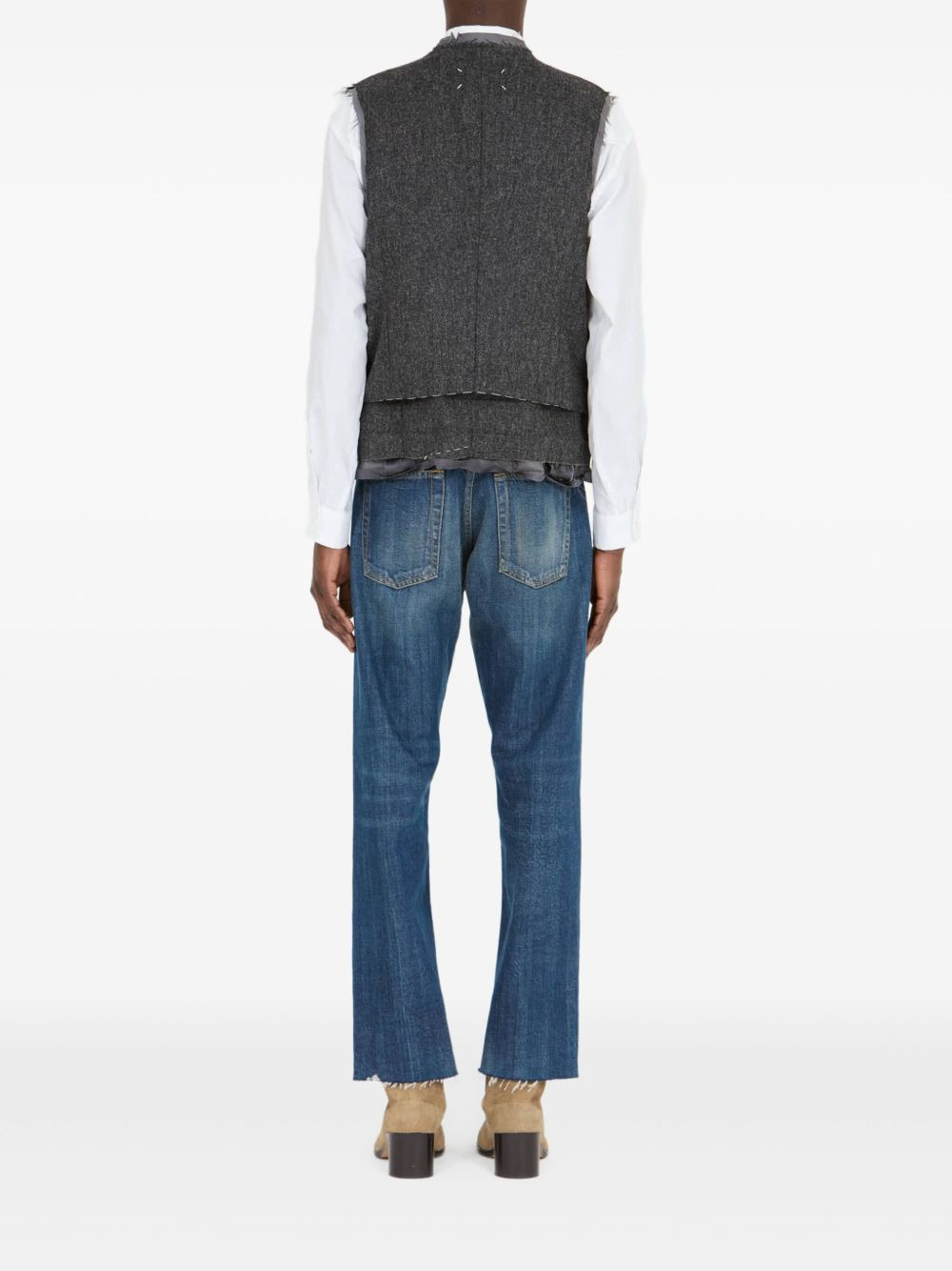 frayed pocket waistcoat - 4
