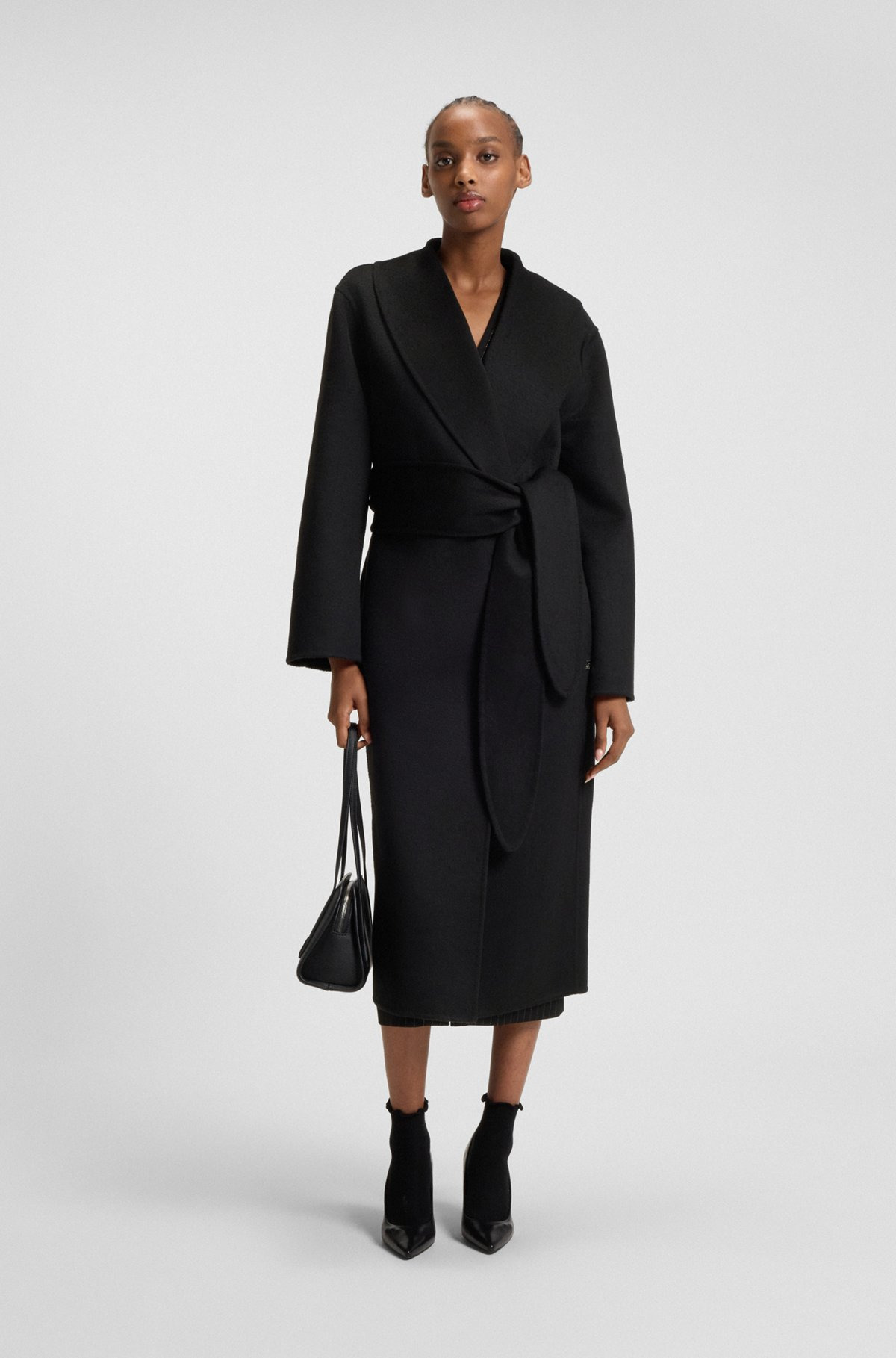 RELAXED-FIT ROBE-STYLE COAT WITH TIE-UP BELT - 3