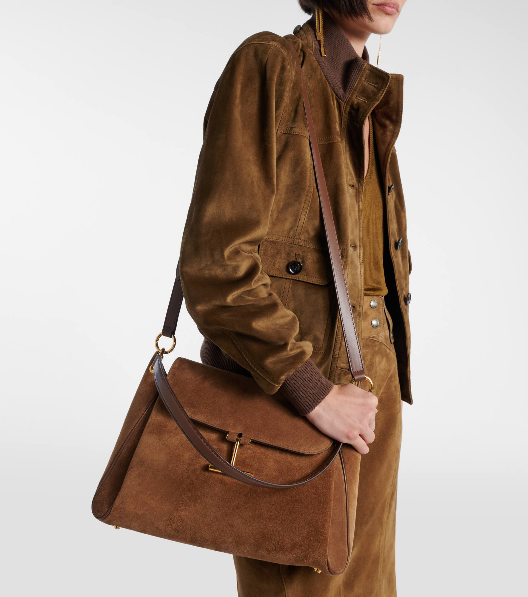 Tara Medium suede shoulder bag - 6