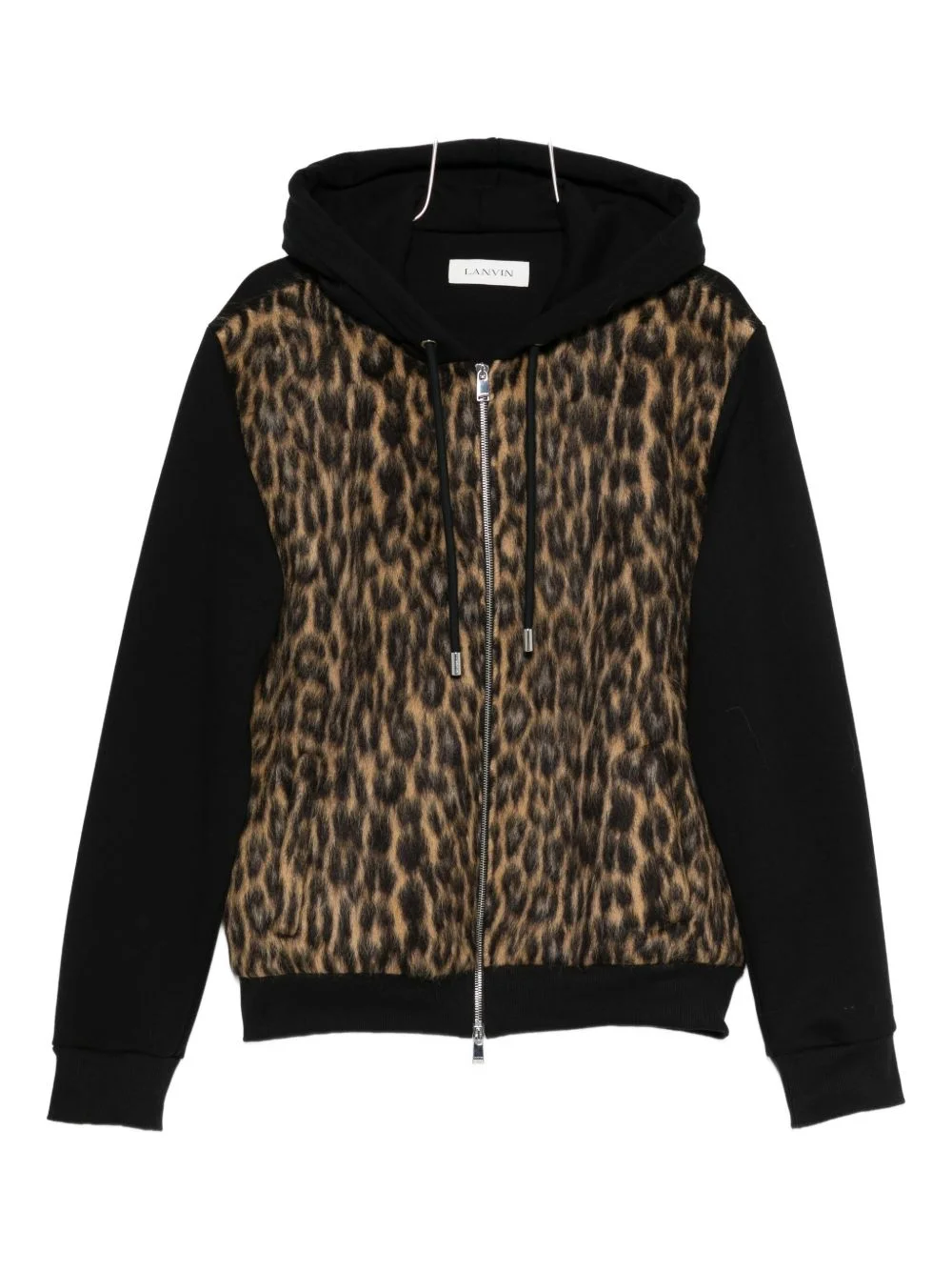 animal-pattern zip hoodie - 1