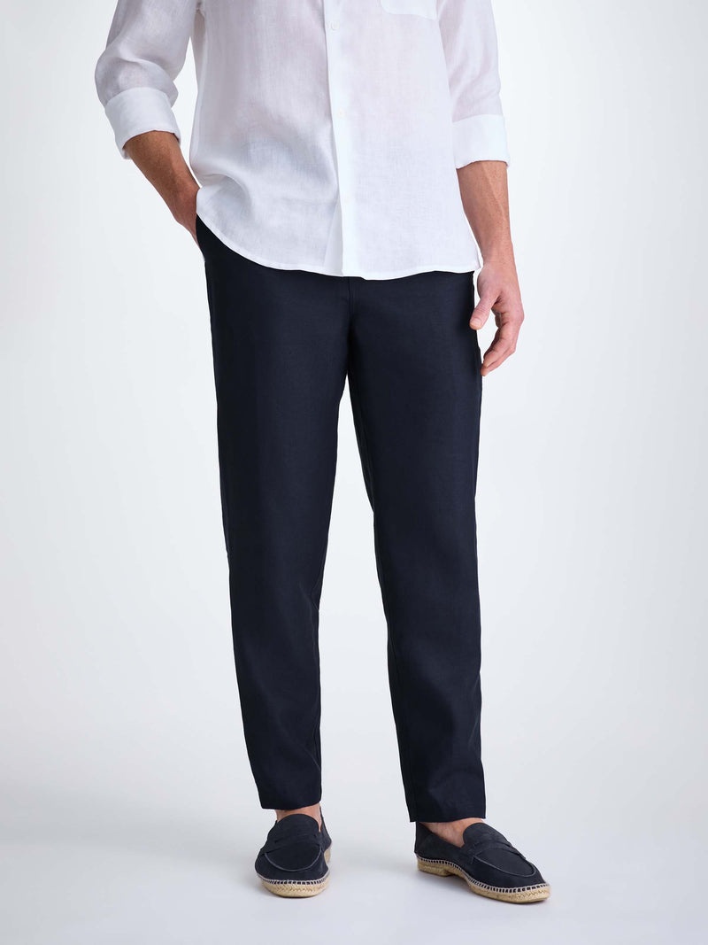 Men's Pants Sydney Linen Navy - 1