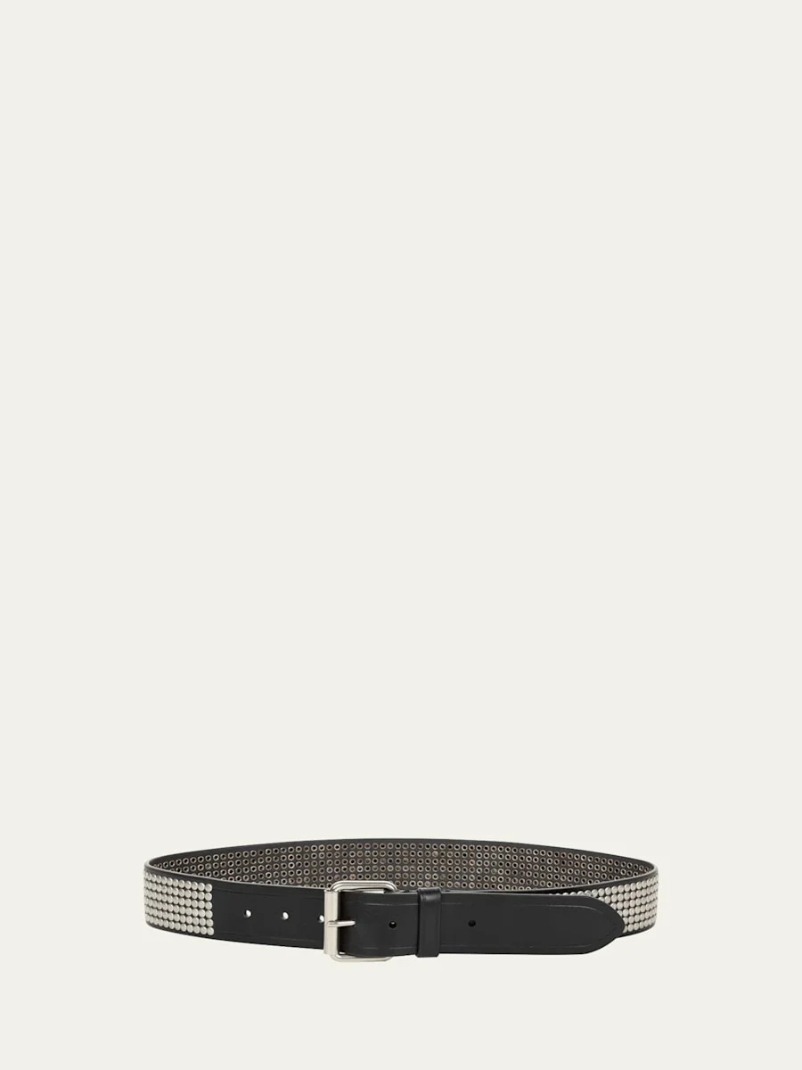 Men's Studded Leather Belt - 1