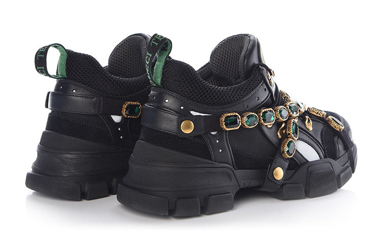 (WMNS) Gucci Flashtrek Crystals 'Black' 537153-GGZ50-1078 - 4
