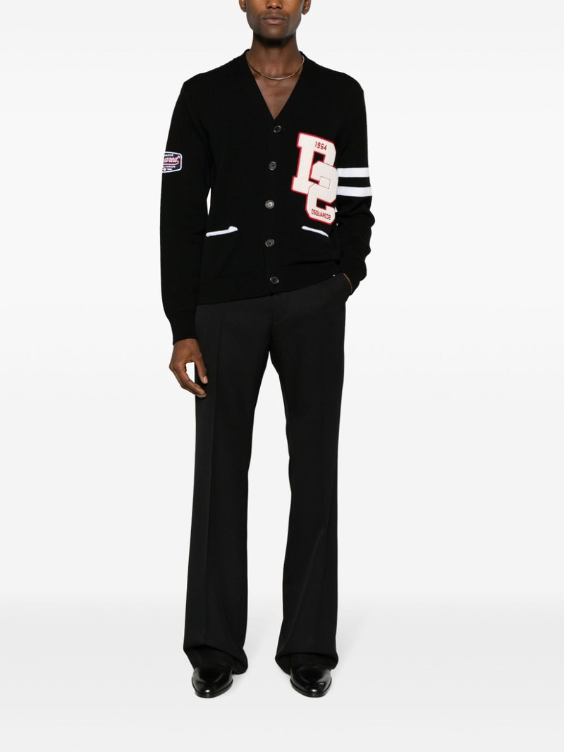 DSQUARED2 logo-embroidered tailored trousers outlook