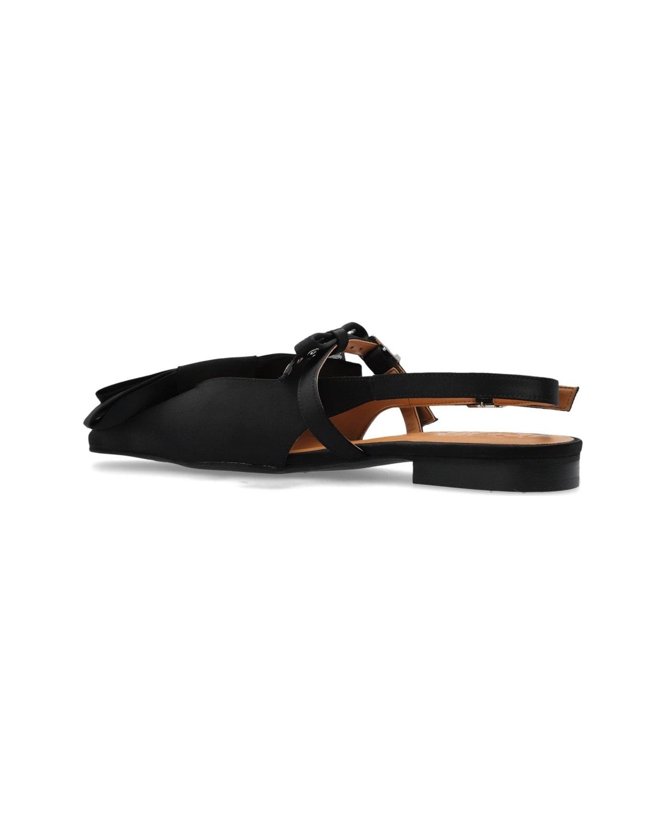'big Bow' Black Polyester Ballet Flats - 3
