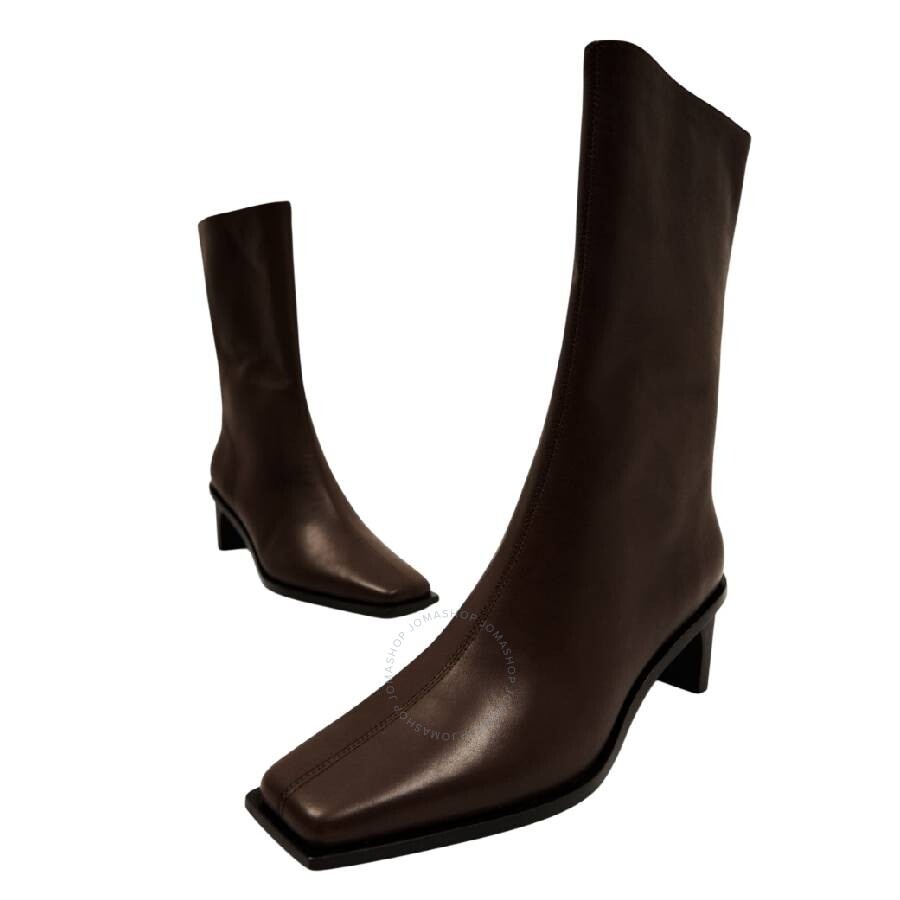 St Agni Block Heel Leather Border Boots - 3